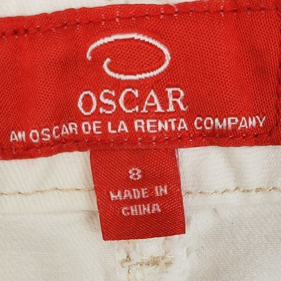 Oscar De La Renta Long Bermuda White Shorts Size 8 - Picture 5 of 6